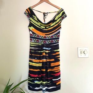 BCBGMaxAzria Tribal Print Cowl Neck Dress